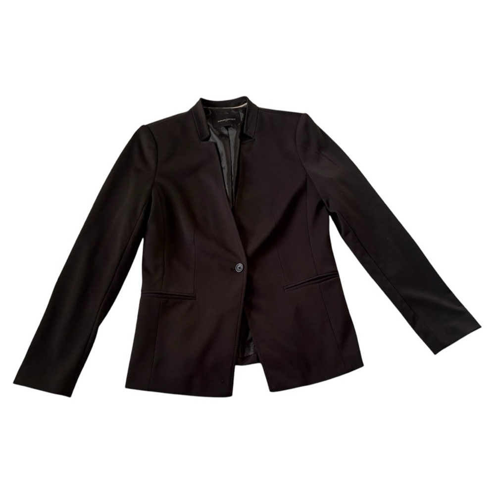 Banana Republic Women’s Black Blazer w Mandarin Collat Sz 6